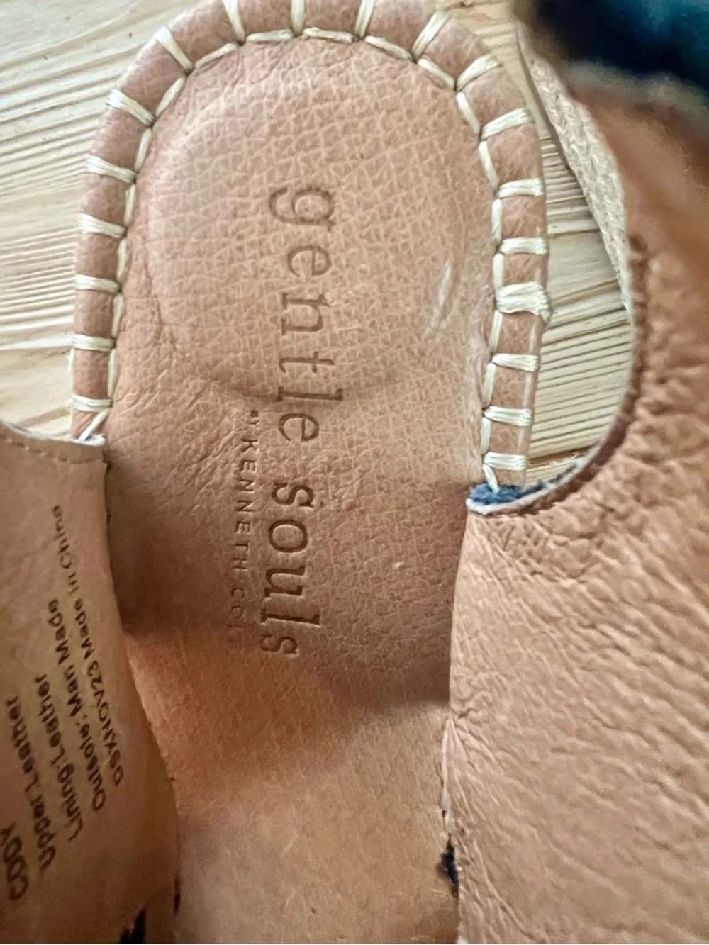 Gentle Souls Navy Leather Espadrille Wedge Sandals – Size 10 – Comfort Slingback